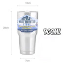 Magic Mountain 990ml Stainless Steel Double Layer Thermal Cup With Straw