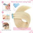 Tape in Hair Extensions Human Hair Bleach Blonde 18Inch Human Hair Extensions Tape in Blonde Tape in Hair Extensions Human Hair