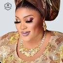 Gold Plated Woman Jewelry Set Luxurious Flower Necklace Earrings Elegant Woman Dinner and Wedding Bijoux SYHOL