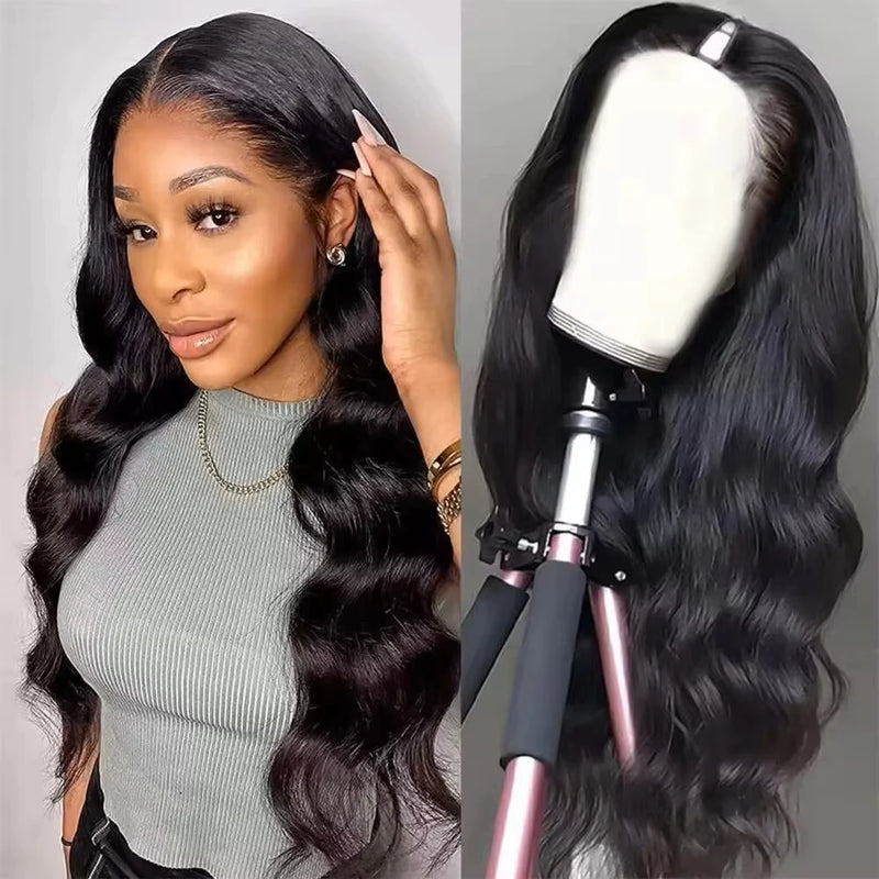 30 Inch Body Wave V Part Wig Human Hair Wigs 100 Human Hair For Women 180 Density Remy Hair Natural Color Human Hair Wigs