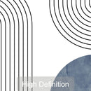 Set of 3 Blue Mid-century Retro Geometric Art Poster Print Boho Simple Line Abstract Wall Decor Painting Minimalist Wall Picture