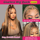 13x6 Hd Highlight Glueless Wig Human Hair Ready To Wear And Go For Women 30 32inch Straight Honey Blonde Lace Front Wigs On Sale