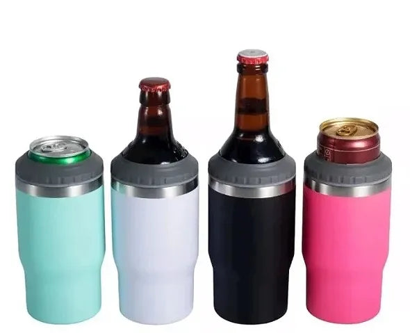 Copo Térmico com 5 opção em 1 (Latinha/Barrigudinha/Long Neck/Lata Alta 400 mL) Com abridor Porta Cerveja Garrafa