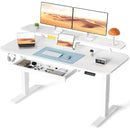 COMHOMA Height Adjustable desk Electric Drawer Monitor stand 3 Height Tablet stand White