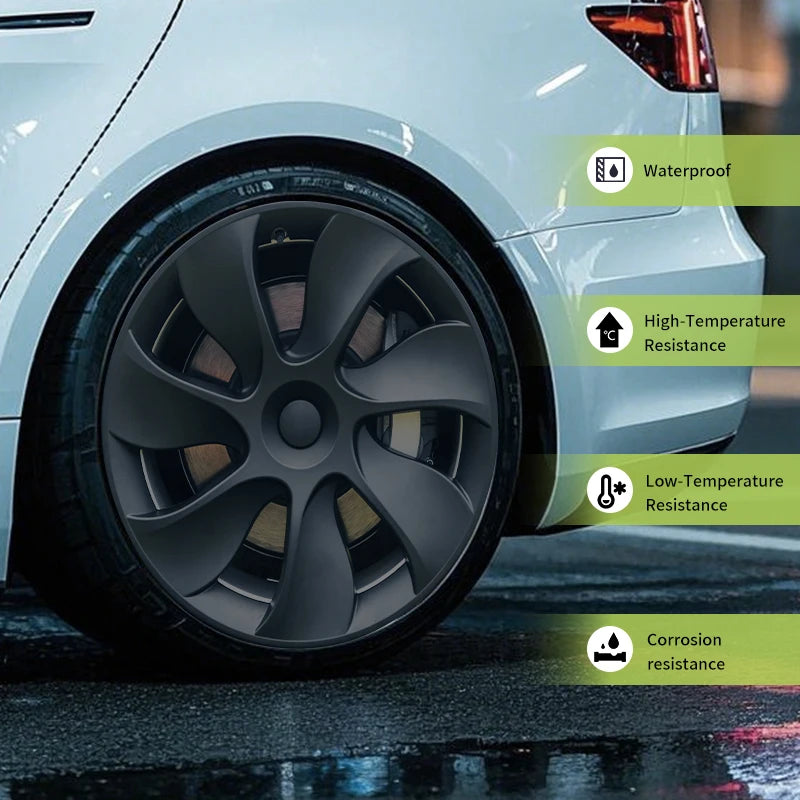 4PCS Hubcap Design for Tesla Model S（2022-2024）/Model Y （2020-2024）19 Inch Wheel Cover Performance Full Rim Hub Cover Accessorie