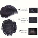 Alimice Men Hair Tropper Hair Pieces Short Wig Black Short Wig Breathable Invisible Daily Straight Bangs Clip On Hair Extensions