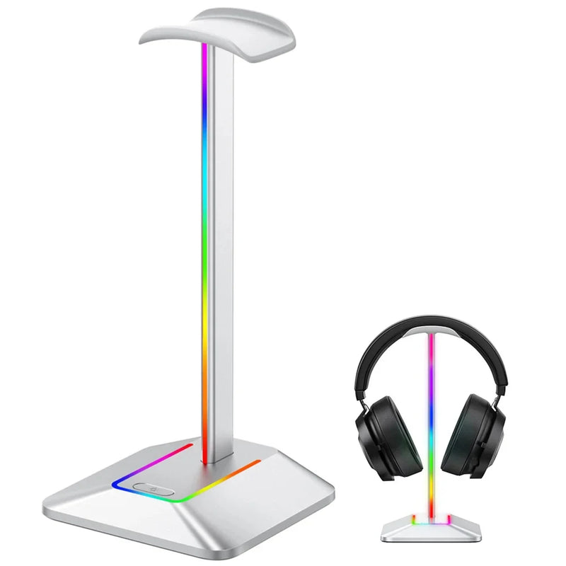 Hot sale Sma RGB Gaming Headphone Stand with USB Ports Support Touch Control Light For All Headphones Size