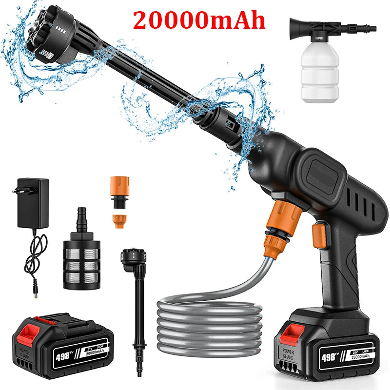 6 in 1 60Bar High Pressure Washer Car Water Gun 20000mAh Home Garden Cleaning Washing Machine Gun for Makita Battery