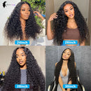26 28 30 inch Glueless Wigs Human Hair Ready To Wear 6X4 Water Wave Pre Cut Lace Closure Wig Brazilian Deep Curly Wigs For Women