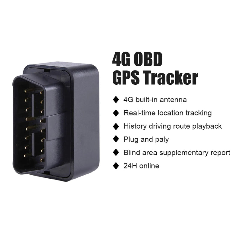 2G 4G Mini OBD GPS Tracker 12V-24V Car Anti-Theft Alarm Tracking Device SMS Call Geofence Locator Free APP for iOS Andriod