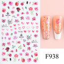 3D Bunny Nail Art Sticker Decals Decorations Easter Egg Design Cute Cartoon Rabbit Flower Nail Stickers Sliders for Manicure