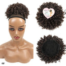 Aplique Coque Cacheado Afro Puff Rabo de Cavalo do Cordão Para Cabelo Encaracolado Rosquinha Chignon Uso Diário 20cm 65g