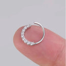 1 UNI - Piercing Argola Septo Nariz com Detalhes em Cristal
