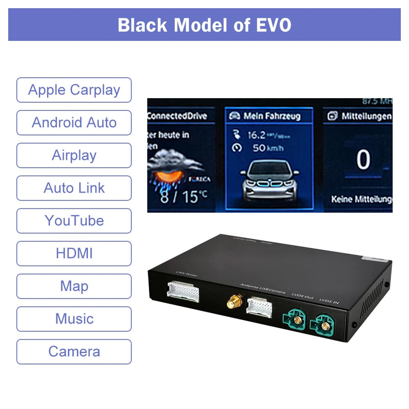 Road Top Wireless CarPlay for BMW i3 I01 NBT,EVO System 2013-2020, with Android Auto Mirror Link AirPlay Car Player Camera View