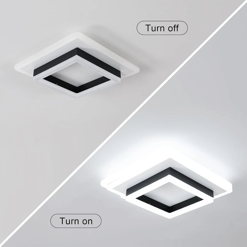 Square Acrylic  Ceiling Light Modern LED Ceiling Lamp,White 6500K LED Ceiling Lights for Bedroom Office Kitchen Living Room