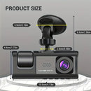1080P Car Dash Cam With 32G Loop Recording Car DVR IPS Screen 3 Channel Cameras IR Night Vision Wide Angle Dashboard Recorder