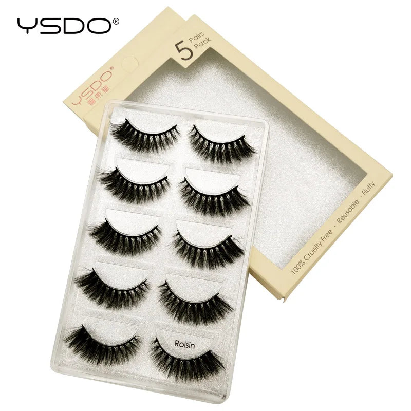 YSDO 5 pairs eyelashes mink strip lashes dramatic eyelashes natural 3d mink eyelashes makeup false eyelashes cilios maquiagem