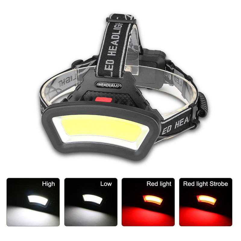 cob led headlamp USB Rechargeable red white light Fishing headlight Hunting 18650 head lamp Camping head light Flashlight Torch