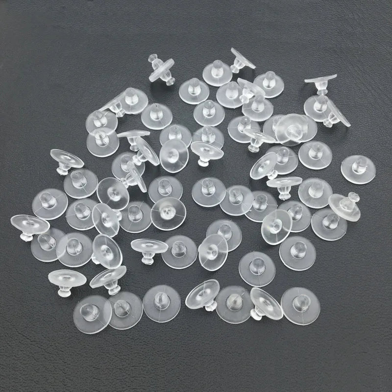 100pcs/lot Rubber Earring Backs Hooks Stoppers Round Ear Plug  Blocked Caps Earring Sleeves For Jewelry Making DIY Accessories