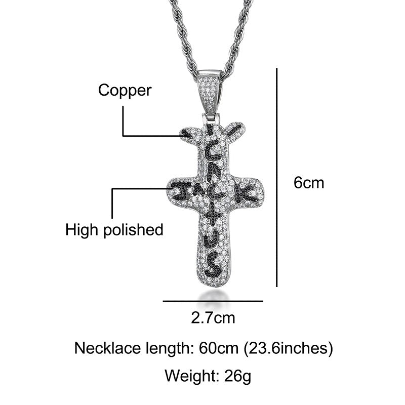 D&Z Cactus Jack Pendant &Necklace Iced Cubic Zircon Plated Gold Silver Color Hip Hop Jewelry For Men Women