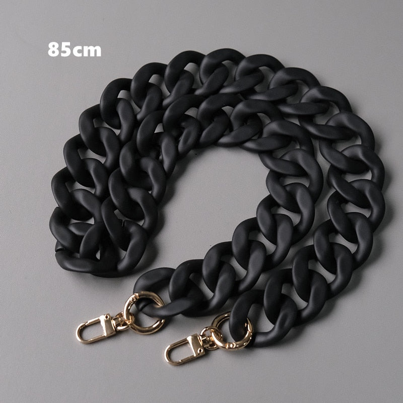 New Fashion Woman Handbag Accessory Chain Black White Green Resin Chain Luxury Frosted Strap Women Clutch Shoulder Purse Chain