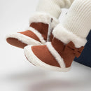 Baby Shoes Newborn Warm Winter Booties Christmas Socks Cute Bow Fleece Snow Boot Soft Toddler Boys Girls Anti-slip Crib Shoes