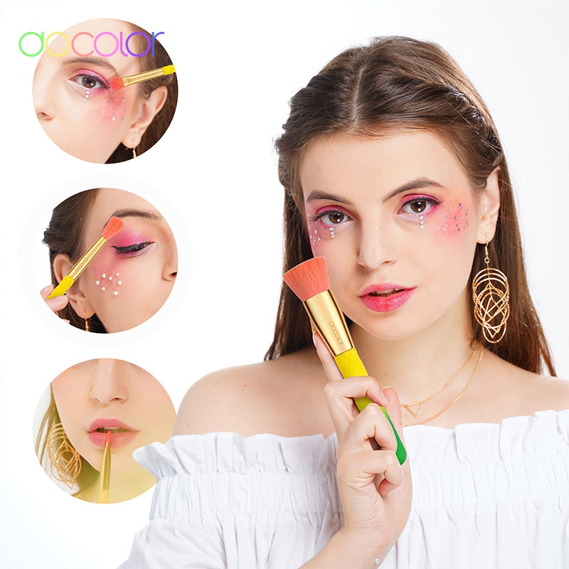 Docolor Makeup Brushes 16pcs Pineapple Makeup Brushes Set Foundation Powder Face Blending Contour Eyeshadow Make Up Brushes Set
