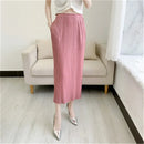 2023 summer women's new Miyake pleated skirt basic fashion versatile high waist straight skirt casual skirt women