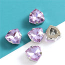 12mm Crystal Triangle Shape Glass Sew On Rhinestones With Silver Claw Sew on Beads for Clothing Accessories Shoes Diy