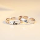 2 PCS/Set Couple Rings For Women Sun Moon Butterfly Deer Dolphin Wings Electrocardiogram Cross Matching Jewelry Finger Open Ring