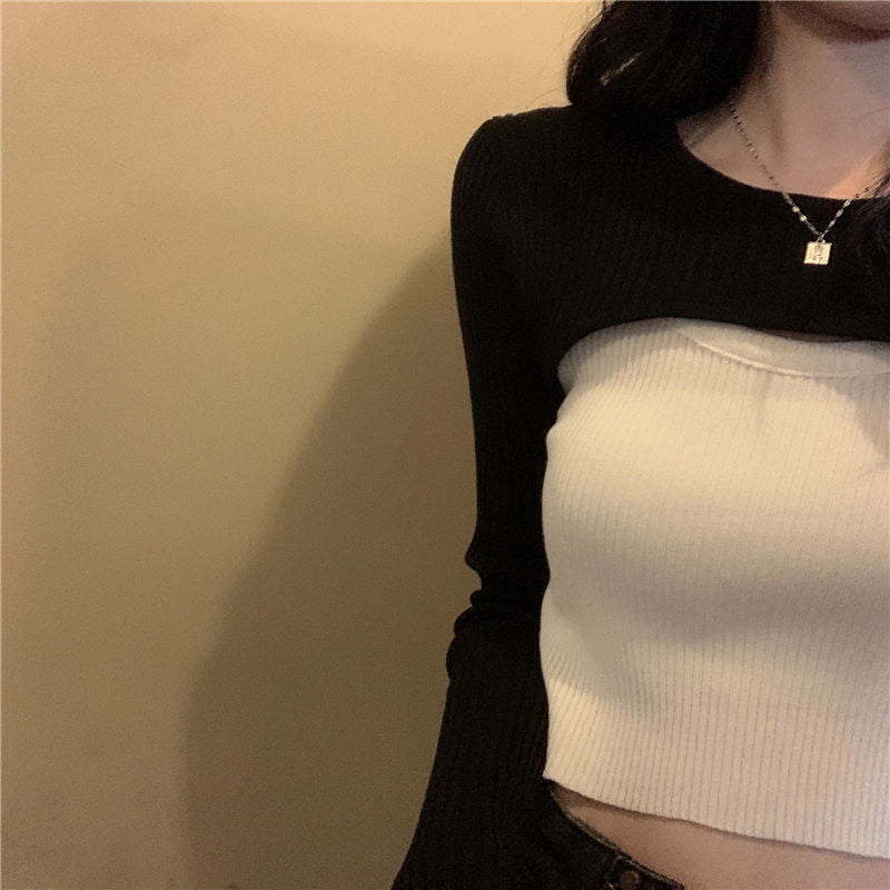 New Autumn Women Solid Sweater O-Neck Cropped Sweater Pullover Crop Top Super Cropped Sweaters Shirts For Female