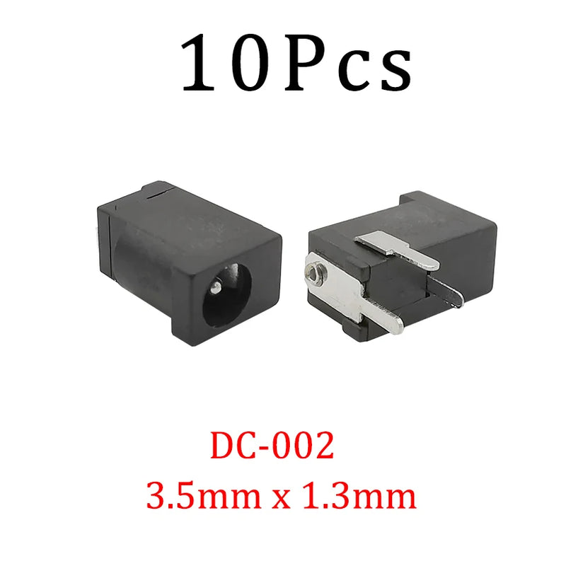 10Pcs DC Power Jack Socket Connector 5.5*2.1mm 3.5x1.3mm Male Female DC005 DC022 DC099 DC plug socket Nut Panel Mount Adapter