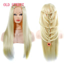 Mannequin Head Hair Styling Training Head Manikin Cosmetology Doll Head Straight Synthetic Fiber Hairdressing Training Mode