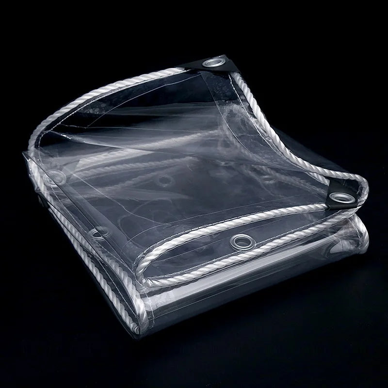 0.32MM Outdoor Tarpaulin Garden Balcony PVC Rainproof Cloth Door Window Transparent Plastic Cloth Tent Waterproof Tarpaulin