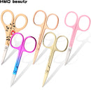Eyebrow Scissors Stainless Steel Nail Tools Eyebrow Nose Eyelash Scissors Multifunctional Facial Hair Trimmer Makeup Beauty Tool