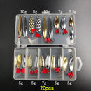 2g/4g/6g/8g/12g Fishing Lure Set Mixed Spoon Lure Set Spinnerbait Pike Fishing lures Sea fishing Metal Lure Salt Water B223