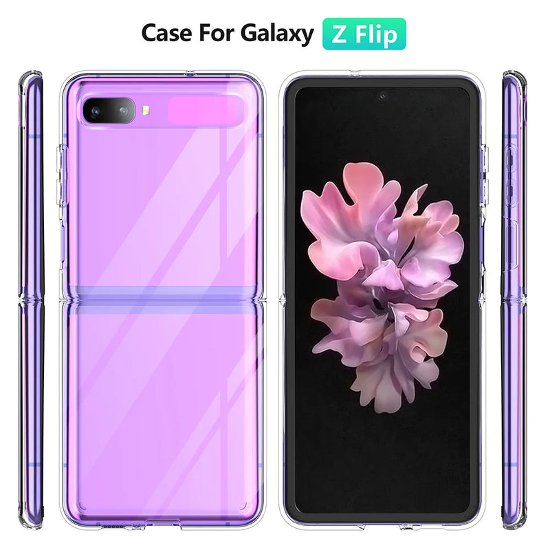 Soft Silicon TPU/PC Case For Samsung Galaxy Z Flip Fundas Capa Shockproof Crystal Clear Shell Hard Back Cover For Z Plip SM-F700