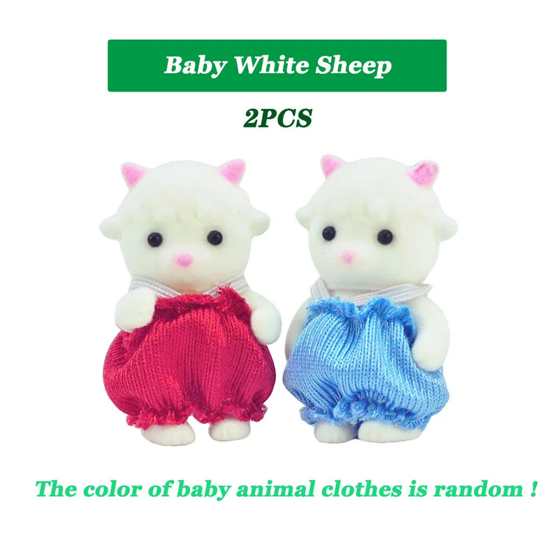 Easter Bunny Simulation Forest Animal Baby Toys Rabbit Family Dolls Dollhouse Figures Collectible Toy  4.5cm Furniture Set Gift