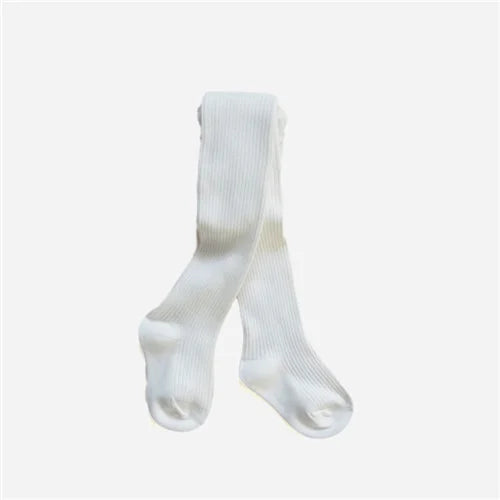 Lawadka Spring Autumn Children Tights For Girls Cotton Knitted Kid's Girls Pantyhose Solid Soft Baby Leggings White Black Tight