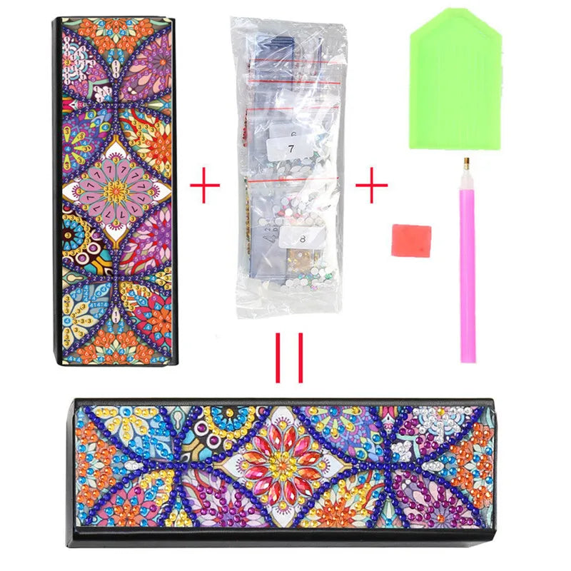 DIY Diamond Painting Eye Glasses Storage Box Travel Leather Sunglasses Case Special Shaped Diamond Storarage Box