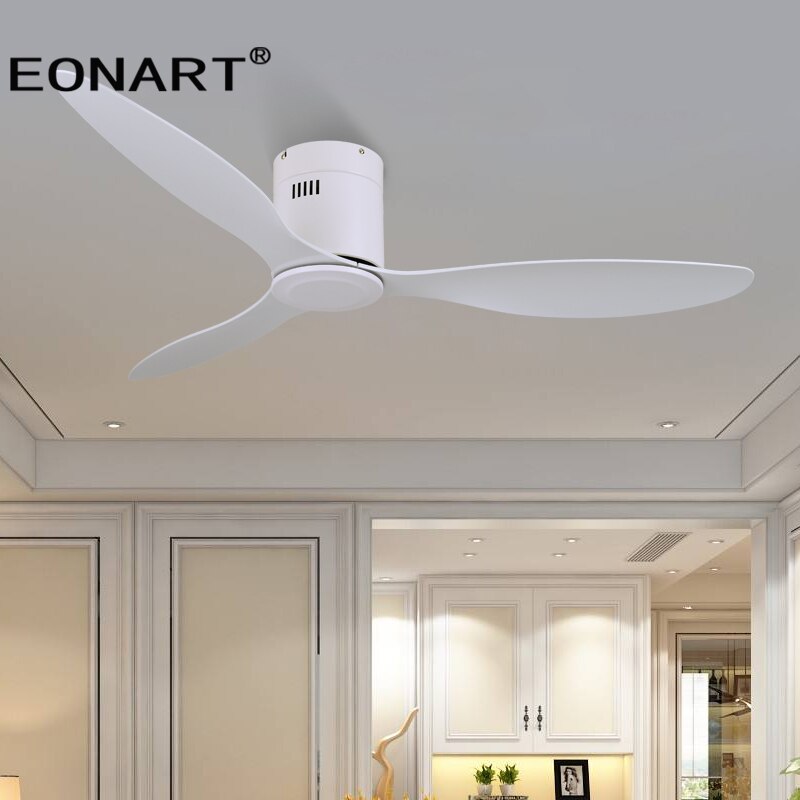 52 Inch Decorative DC Ceiling Fan With Remote Control Without Light Black ABS Ceiling Fans with light 220v Ventilador De Techo