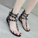 Gladiator Sandals Roman Style Fashion Cross Skull Flip Flops Women Flat Sandals Zapatos De Mujer Free Shipping