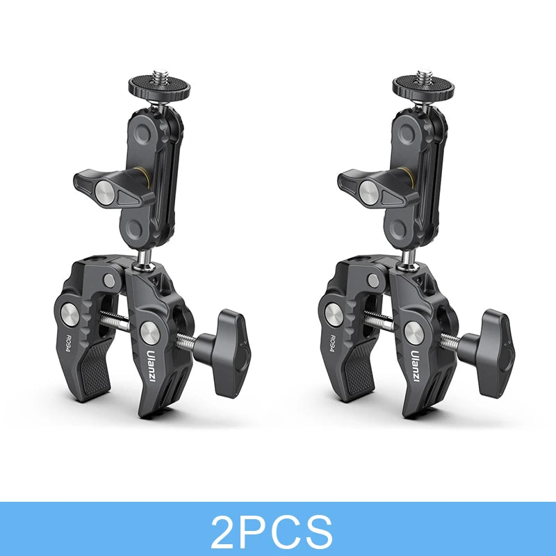 Ulanzi R094 Metal Super Clamp with 360° Ball Head Magic Arm Clamp with 1/4" 3/8" Hole for DSLR Camera Monitor LED Light Mic