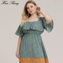 5XL Plus Size Boho Dress Women 2019 Summer Ruffles Slash Neck Cold Shoulder Beach Dress Floral Print Contrast Maxi Long Dresses