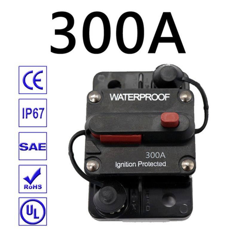 30A 40A 50A 60A 70A 80A 100A 120A 150A 200A 250A 300A AMP Circuit Breaker Fuse Reset 12-48V DC Car Boat Auto Waterproof