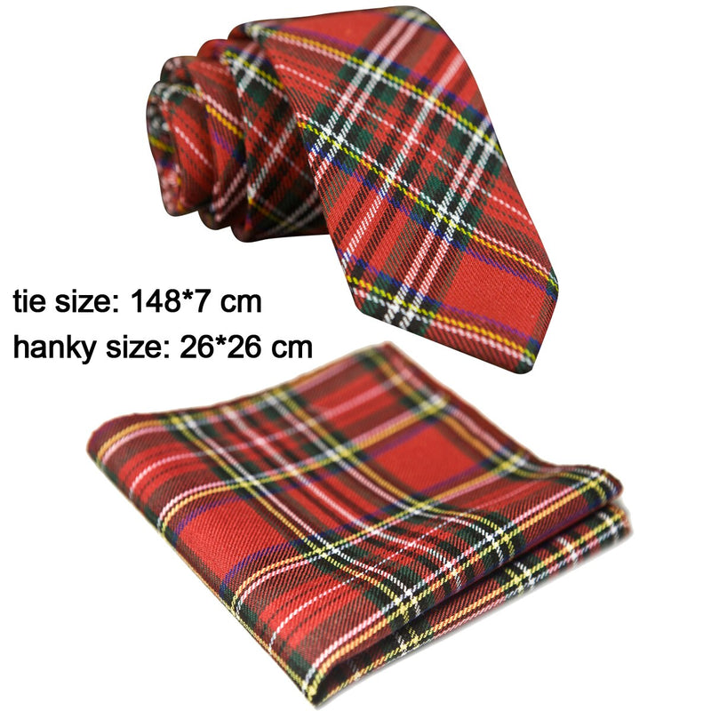 Checked Plaid Scottish Tartan Red Crimson Gray Grey Green Yellow Blue Mens Ties Neckties Free Shipping Suit Gift For Men