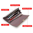 FOXER Brand Women Split Leather Wallets Female Clutch Bag Fashion Coins Card Holder Luxury Purse for Ladies Women's Long Wallet