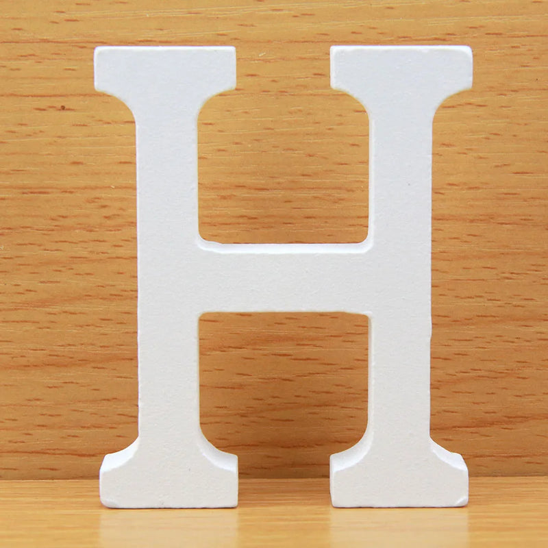 8 CM Letras Decorativas Grandes White Wooden Letters Home Decor Wedding Decoration DIY Personalised Name Design Free Standing