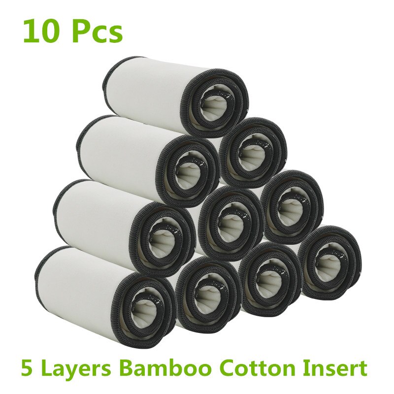 [Mumsbest] 10Pcs Eco-Friendly Liner Ecological Diapers Washable Layer Insert Absorbent Inserts Nappy Liner Booster 13.5*36cm