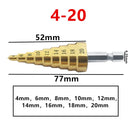 3-12mm 4-12mm 4-20mm HSS Straight Groove Step Drill Bit Titanium Coated Wood Metal Hole Cutter Core Drilling Tools Set